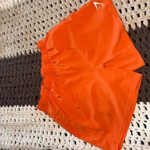 Gymshark Orange Athletic Shorts with Elastic Waistband